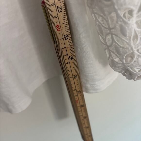 JM Collection Top White Boho Sleeves Women's XL Cotton/Modal - Picture 6 of 6